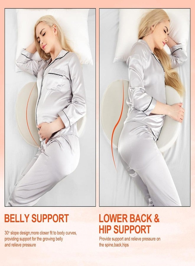 WEIKA Pregnancy Wedge Pillows for Sleeping, Memory Foam Pregnancy Body Pillow for Pregnant Women, Support for Belly, Back, HIPS, Maternity Pillow with Detachable & Adjustable Pillow Cover (Light Grey) - Image 3